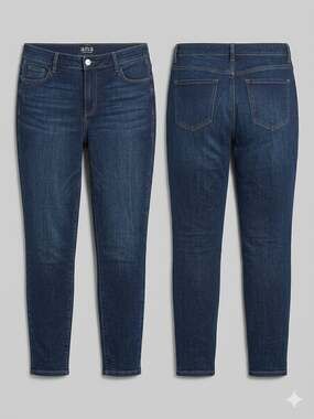 A.N.A. Women's Size 16W Mid-Rise Skinny Jeans in Dark Wash